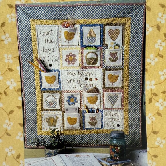 Farmyard Creations Count The Days Spring Quilt Pattern Pockets Button Notations - Picture 3 of 6